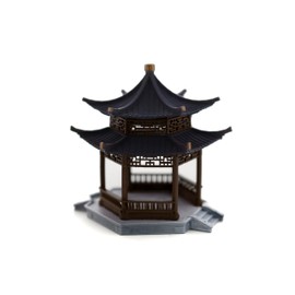 KARESANSUI Mini Chinese Pagoda - Terrarium Decor, Chinese Architecture Decoration, Fairy Garden Accessories, Paludarium Decor, Zen Garden Kit, Miniature Pagoda, Aquarium Accessories (VDS009-D)