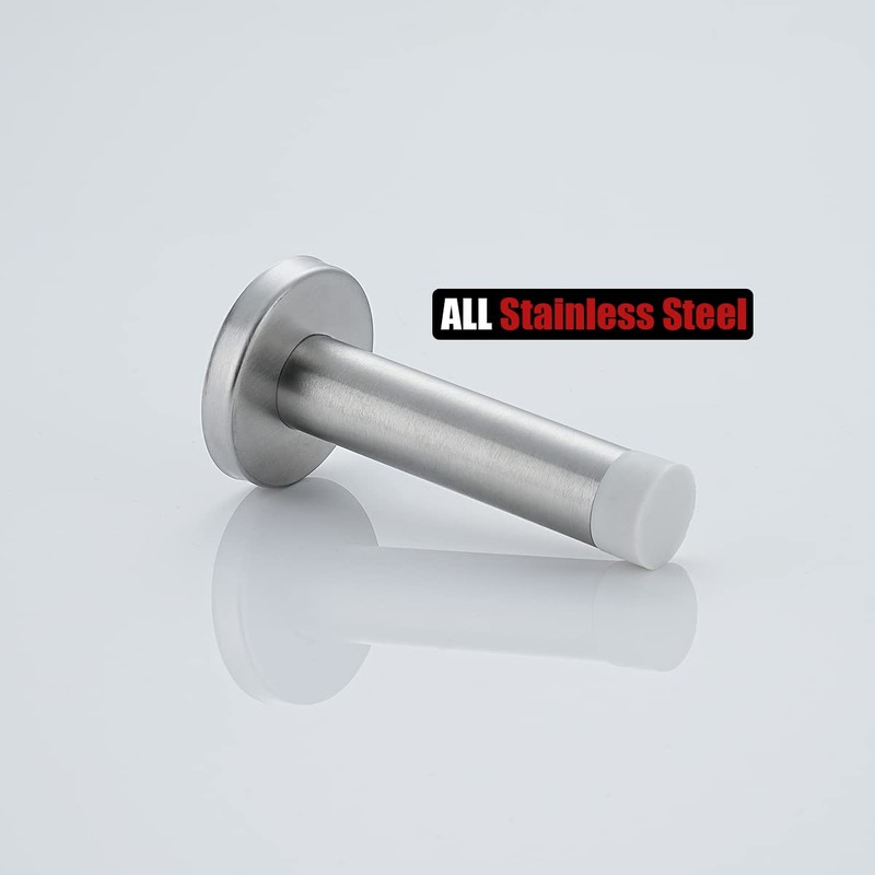 JQK Door Stopper, 304 Stainless Steel Thicken 1mm Sound Dampening
