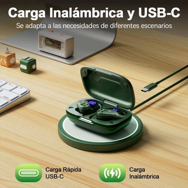 Bmani T60 Audfonos Inalmbricos Bluetooth,con Doble LED Pantalla Digital y