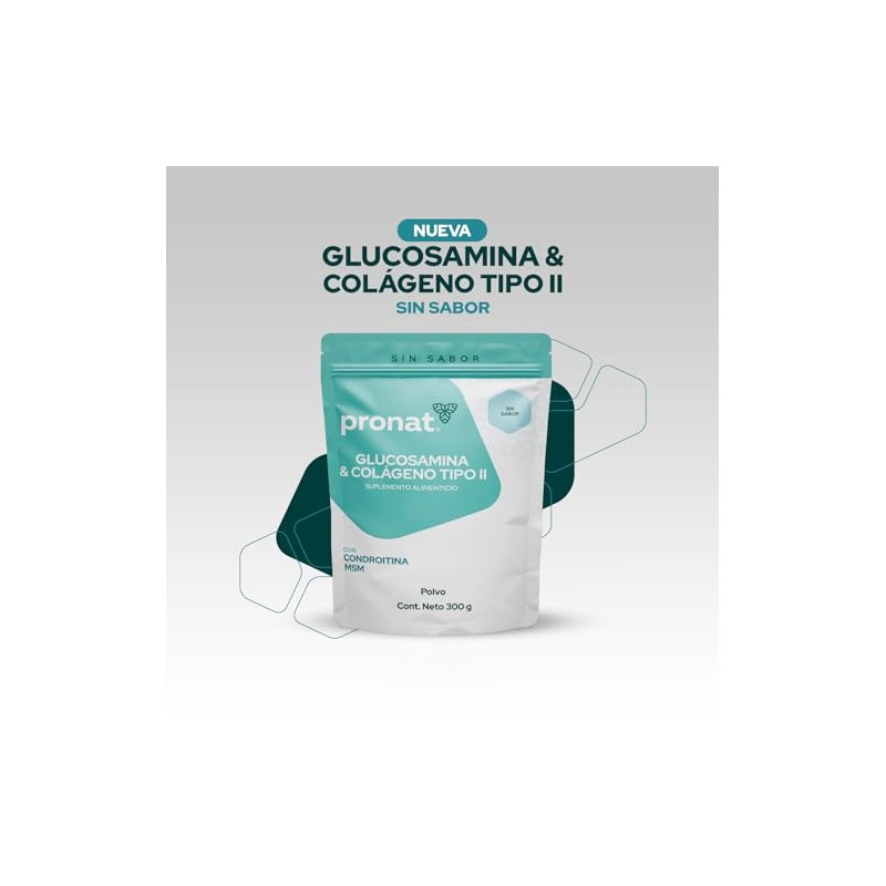 PRONAT | Glucosamina & Colágeno Tipo II Sin Sabor 300