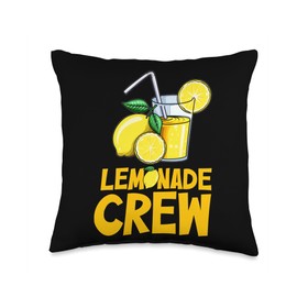 Lemon Juice Sour Lemon Ice Cream Eating Lemonade Crew Throw Pillow