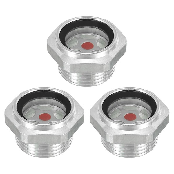 PATIKIL Air Compressor Oil Sight Glass, 3 Pcs 3/4" NPT