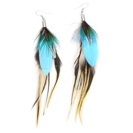 Feather Earrings Handmade Natural Lightweight Long Feather Dangle Earrings for Women