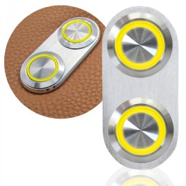 AutoLöc Power Accessories Oval Billet Aluminum 12V Momentary Push Button Switch Yellow or Red LED Light