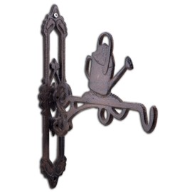 Decorative Watering Can Cast Iron Plant Hanger Hook 10.375" Deep