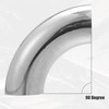 X AUTOHAUX 1Pcs OD 3 Inch 90 Degree Mandrel Bend