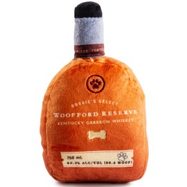 Haute Diggity Dog Woofford Reserve Bourbon Bottle Parody Plush Dog Toy for Medium & Large Dogs, Drink-Inspired Stuffed Dog Toys with Interactive Squeaker, Machine-Washable, Durable & Safe, One Size