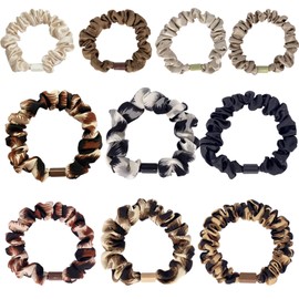 BEGOOD 10Pcs Leopard Print Scrunchies for Women's Hair Scrunchies Hair Scrunchy Elastic Hair Ties Hair Scrunchie Bobbles Hair Bands Ponytail Holder Hair Accessories