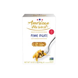 AMERICAN HARVEST, Penne Rigate, Pasta, Made in America with Premium Durum Wheat, Enriched Macaroni with Vitamins, 16 oz,12 pack
