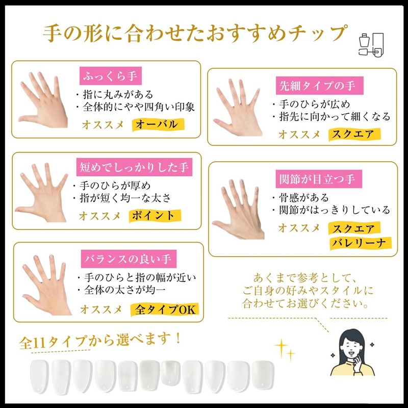 Nail Tips, False Nails, Ultra Thin, Natural Fit, Clear, Set