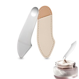 Coollooda Spatula Cosmetic Tool Cosmetic Mixing Spatula Makeup Spatula Makeup Tool Spatula with Storage Sleeve Cosmetic Spoon Makeup Spatula Skin Care Tool DIY Portable Storage Travel Supplies