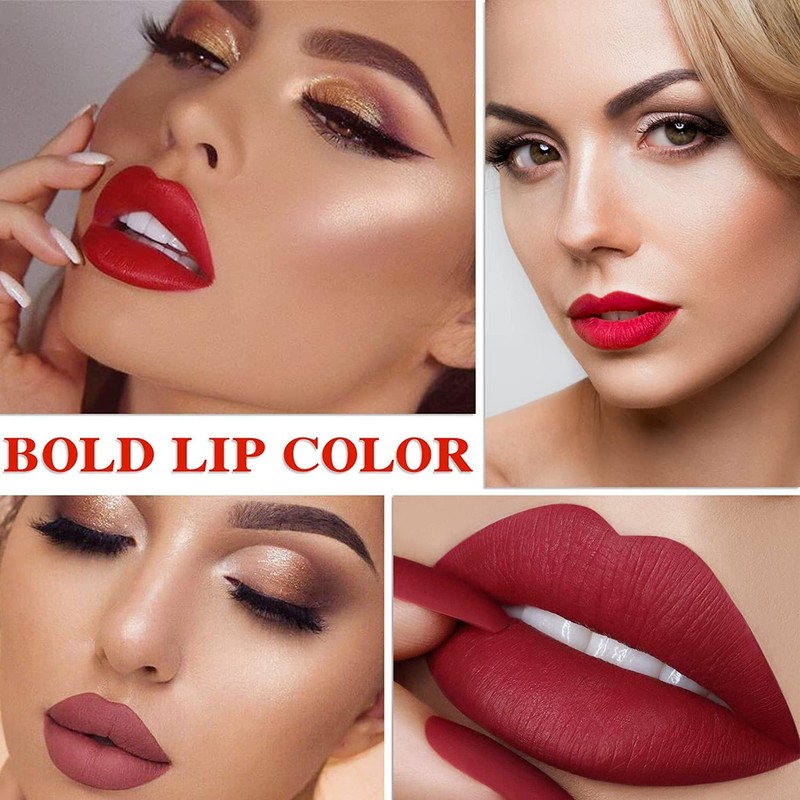 Allphv 2PCS Maquillaje de Lápiz Labial Líquido Mate, Pintalabios Permanente