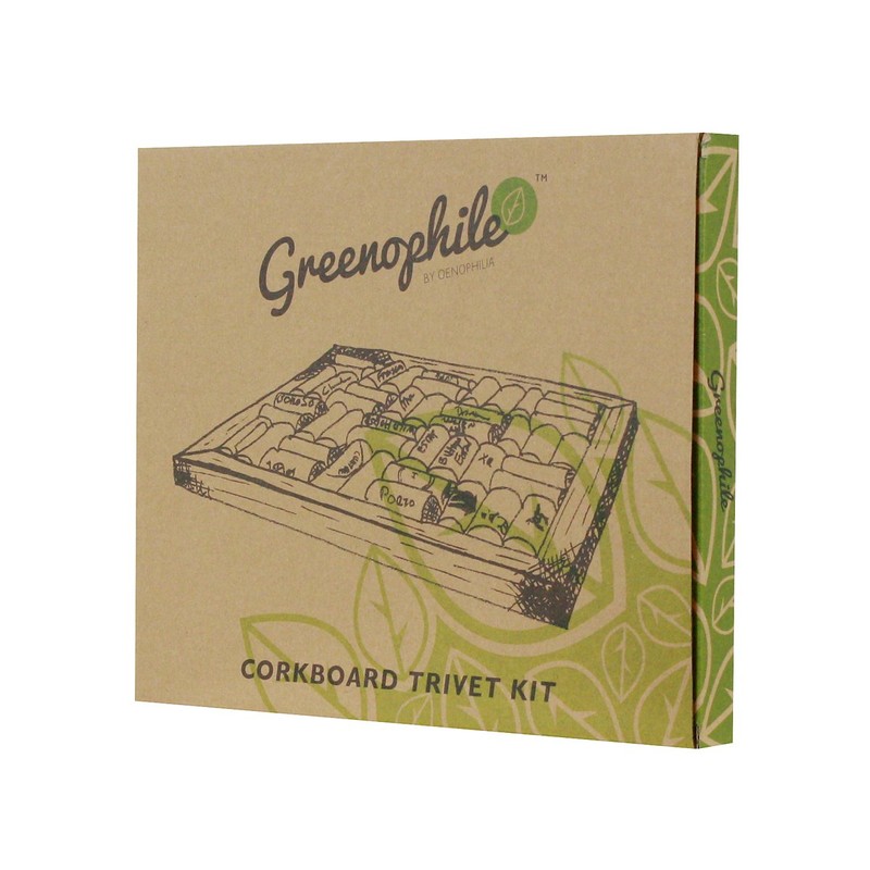 Oenophilia Bamboo Corkboard Trivet Kit