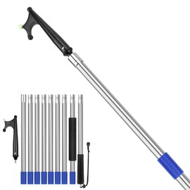 SANLIKE Boat Hooks for Docking 12FT Extension Pole Hook, 9-Sections Adjustable Boat Pole Marine Dock Stick Pontoon Boat Hook Pole
