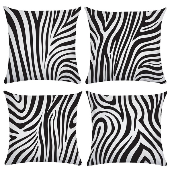 SCVBLJS Black and white cushion covers Zebra Pattern Decorative Pillow