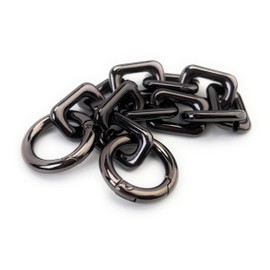 VersaKits Heavy Chunky Link Chain Strap Purse Handbag Top Handle Shoulder Straps Accessories Decoration Chain Strap Extender Charms Replacement(8.26'' Metallic Black)