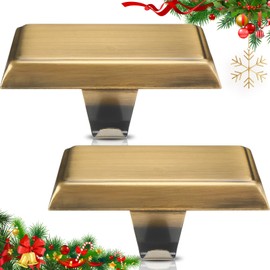 Zhengmy 2 Pcs Christmas Stocking Holders for Mantle Weighted Stocking Holder Fireplace Stocking Hangers for Xmas Holiday Party Decoration (Bronze)