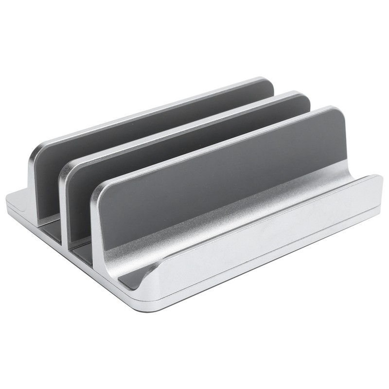 Adjustable Vertical Laptop Stand Double Slots Aluminium Alloy Notebook Computer