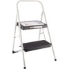 Two Step Folding Step Stool with Cool Gray Frame and