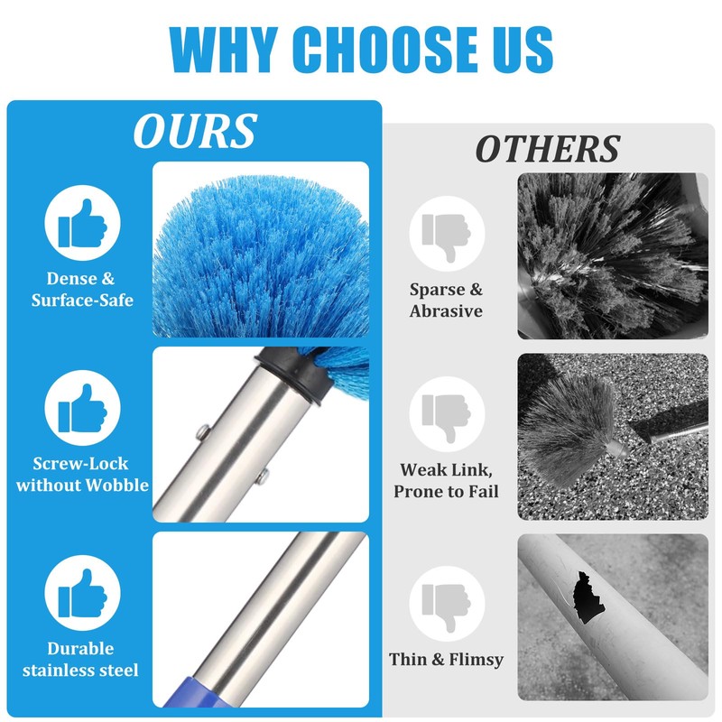 Cobweb Duster with Extension Pole, 8 FT Long Duster for