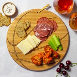 Basketball Shaped Serving & Cutting Board, 12" Diameter