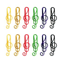 50 Metal Musical Notes Style Cute Fashion Paper Clips, Multi-Color for Office School Stationery Supplies