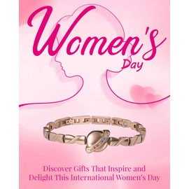 RainSo Magnetic Bracelets Stainless Steel Bracelets for Women Bracelet for Birthday Gift [Rose Goldl]