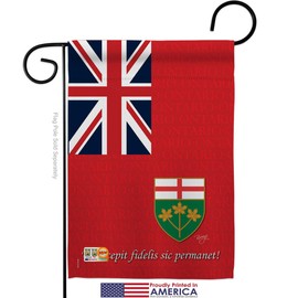 Ontario Garden Flags 2pcs Pack Regional Canada Provinces Canadian Territories Region Country Particular Area Small Decorative Gift Yard House Banner Made In USA 13 X 18.5