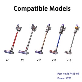 Direct Drive Cleaner Head Turbine Floor Tool for Dyson V7 V8 V10 V11 V15 Cyclone Cordless Vacuum Cleaner Replacement Parts, Motorhead Cleaner Head Brush Turbine Tool, Part No. 967483-04