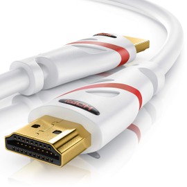 CSL - 8k HDMI Cable 2.1 1 m - 8K @ 60Hz / 120Hz - 4K @ 240Hz - 48 Gbit/s - HDMI 2.1 2.0a 2.0b - 3D - High Speed - HDTV - UHD II - Dynamic HDR-10+ - eARC - Variable Refresh Rate VRR - White