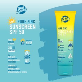 Pure Zinc Sun Cream SPF 50 Sun Zapper Reef Safe Mineral Non Nano Zinc Sunscreen Made in Australia