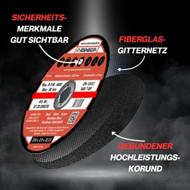 20 INOX Cutting Discs | Choice of Sizes | Diameter 115 - 230 mm | Extra Thin | Extra Stable | Strong Cutting Performance | for Cutting and Angle Grinders (Diameter 230 mm)