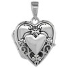 Dainty 5/8 inch Sterling Silver Embossed Heart Locket Necklace for