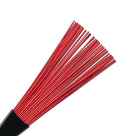 Vic FIrth - Jazz Rake Drum Brushes - Retractable - Red Plastic Brush - Black Handle