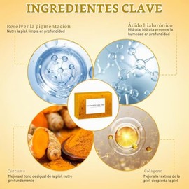 Jabón de Cúrcuma Hecho a Mano para Rostro y Cuerpo