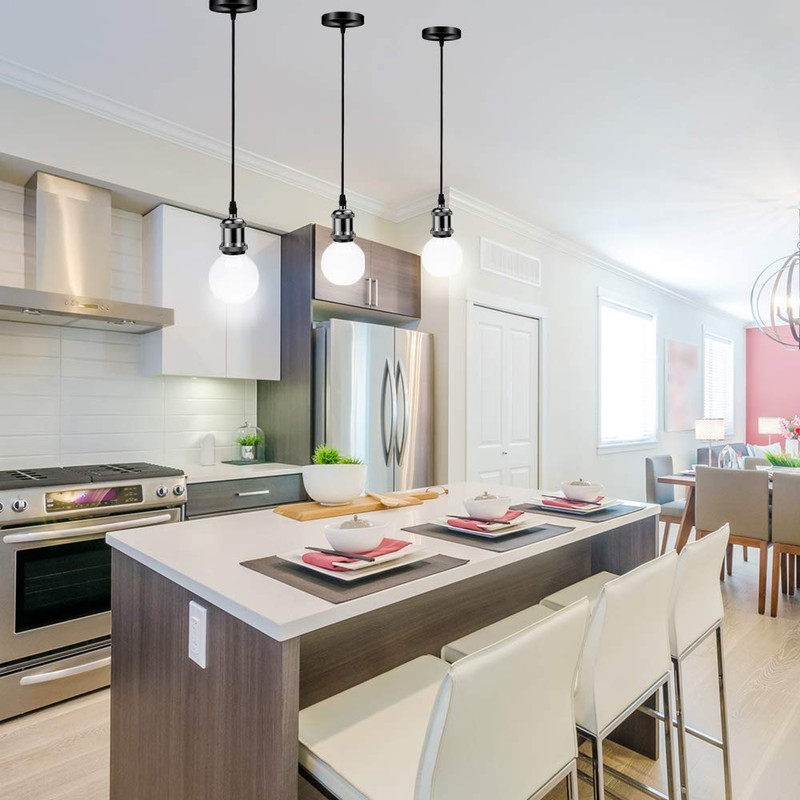 Biqing 3PCS Vintage Pendant Lighting Ceiling Rose Lamp Fitting E27