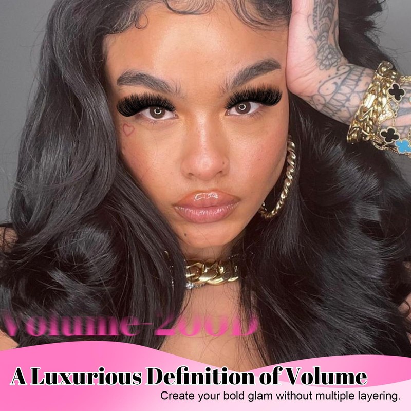 Long Fluffy Lash Clusters Kit 200D with Bottom Lashes, 16-25mm