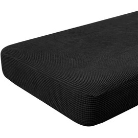 Hokway Couch Cushion Covers Stretch Cushion Covers Sofa Seat Cushion Slipcover Cushion Protector(Black, Large)