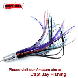 Capt Jay Fishing Torpedo High Speed Wahoo Trolling Lures Wire Cable Rigged Wahoo Lures (Purple Mixed Color, 7 inch)