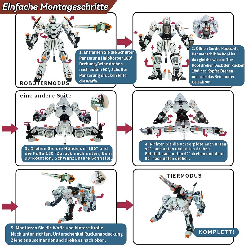 XUEXUE 10 Inch Tiger Robot Toy for Kids - Animal