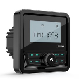 DOVOX Bluetooth Boat Radio Receiver: Marine Gauge Stereo for Boat - 2.8 Inch LCD Display AM FM USB AUX Subwoofer for Golf Cart ATV UTV SXS Yacht