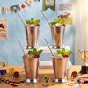Gandeer 4 Pack Derby Mint Julep Cups with Straws 3D