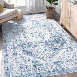 3x5 Washable Area Rug, Upgraded Denser Surface Vintage Rugs, Honeycomb Non-Slip Backing Living Room Rug, Easy Care Foldable Rugs for Living Room Bedroom Kitchen Dinning Room Home Office