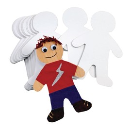 Colorations Giant Person Shapes for Kids, Set of 24, Sturdy Paper Chip Board, Decorate Your Own Person, All About Me, Blank People Shapes, Kid Shaped Paper Cutouts, Blank People Shaped Cutout for Kids