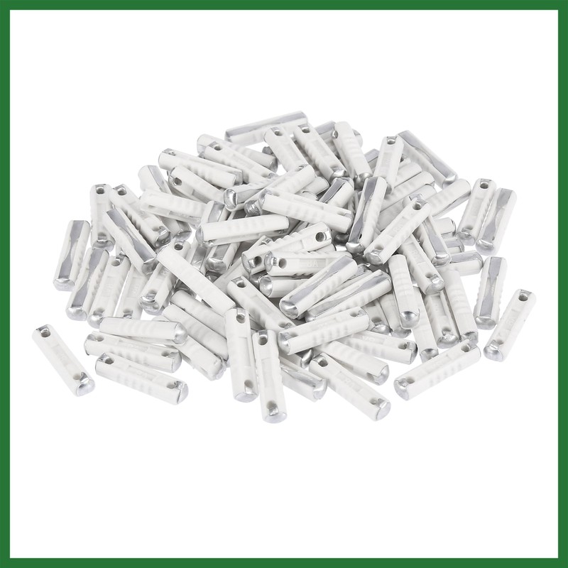 Motoforti 100 Pcs White 8A Car Fuse Tube Universal 25x6x5mm
