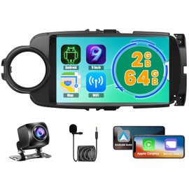 Realdio Android Car Stereo for Toyota Yaris 2012-2017 with 9 Inch Touch Screen Wireless CarPlay Android Auto Bluetooth 2GB+64GB EQ 26UI Split Screen AHD Rear Camera