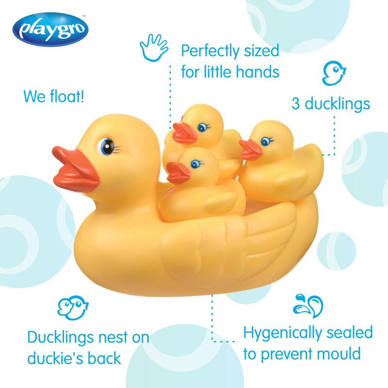 Playgro bath duck family - waterproof/dirt-free