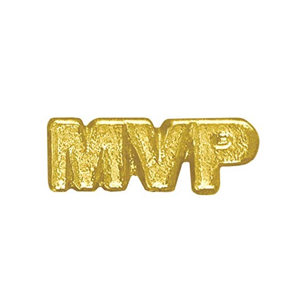 Express Medals Die-Stamped Solid Medal Gold Finished MVP Chenille Lapel