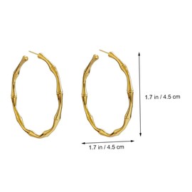OATIPHO 1pair Elegant Bamboo Joint Ear Rings Ear Accessories for Dresses Shirts Special Events
