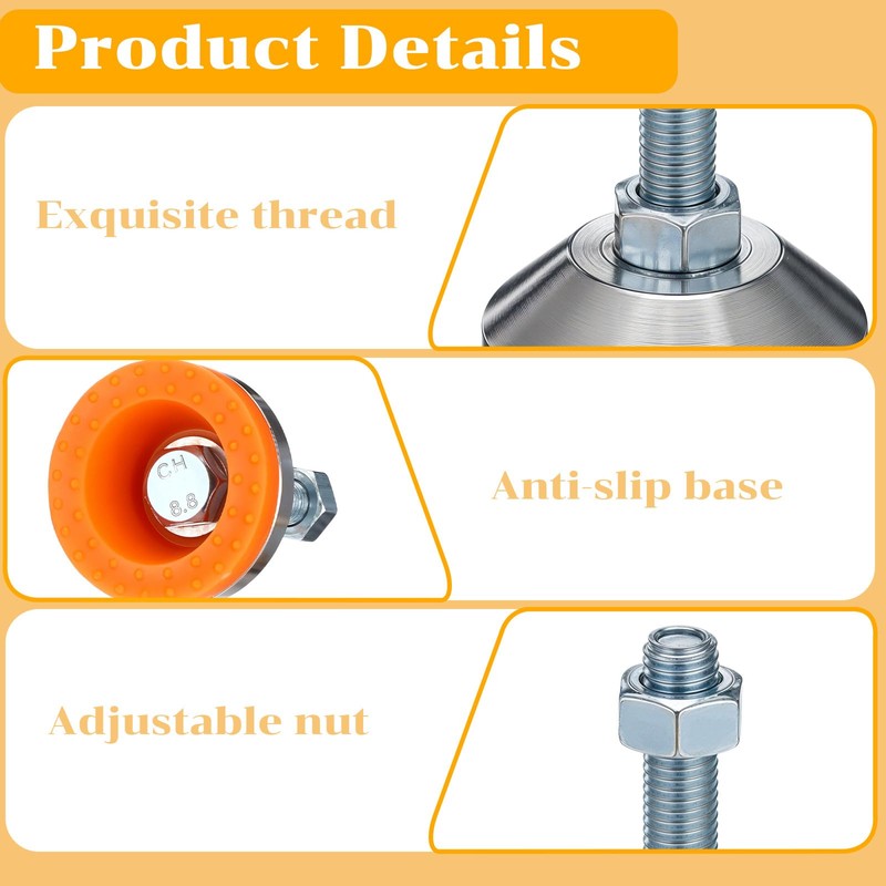 HOFURME 4 Pcs Heavy Duty Leveling Feet M12 Thread, Adjustable